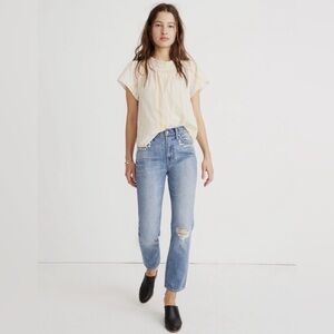 Madewell Perfect Vintage Jean Floral Embroidered Edition Size 28